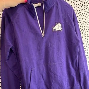 NWOT TCU Horned Frogs quarter zip, bedazzled